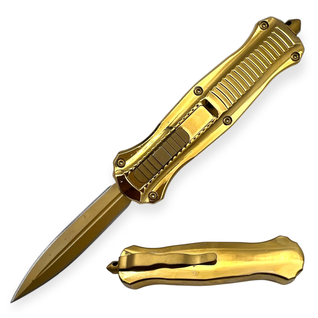 7.75 inch Otf Gold Double Blade w/ Nylon Sheath