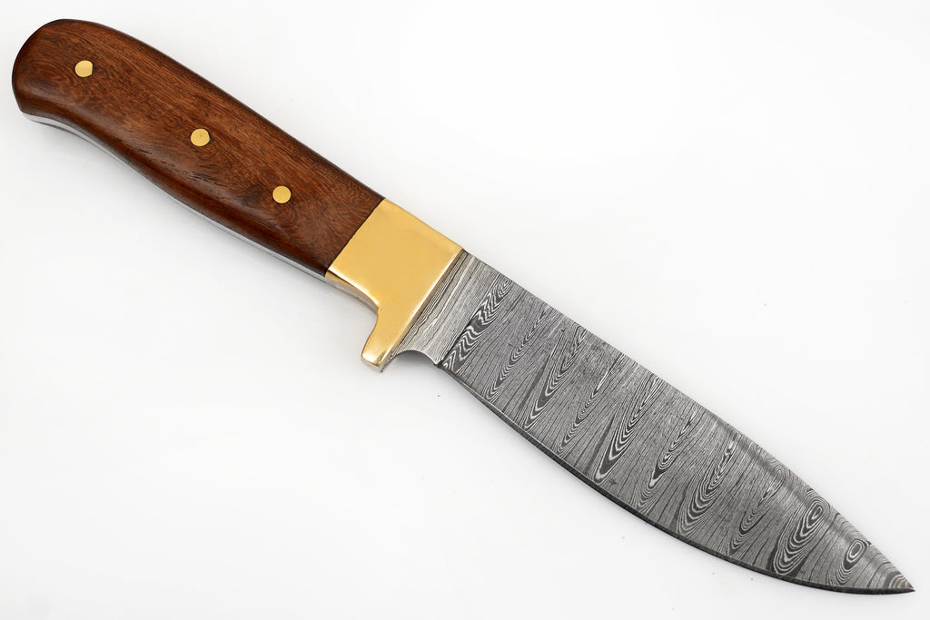 Red Deer® Damuscus Hunting Knife W. Case Stag and Bone handle