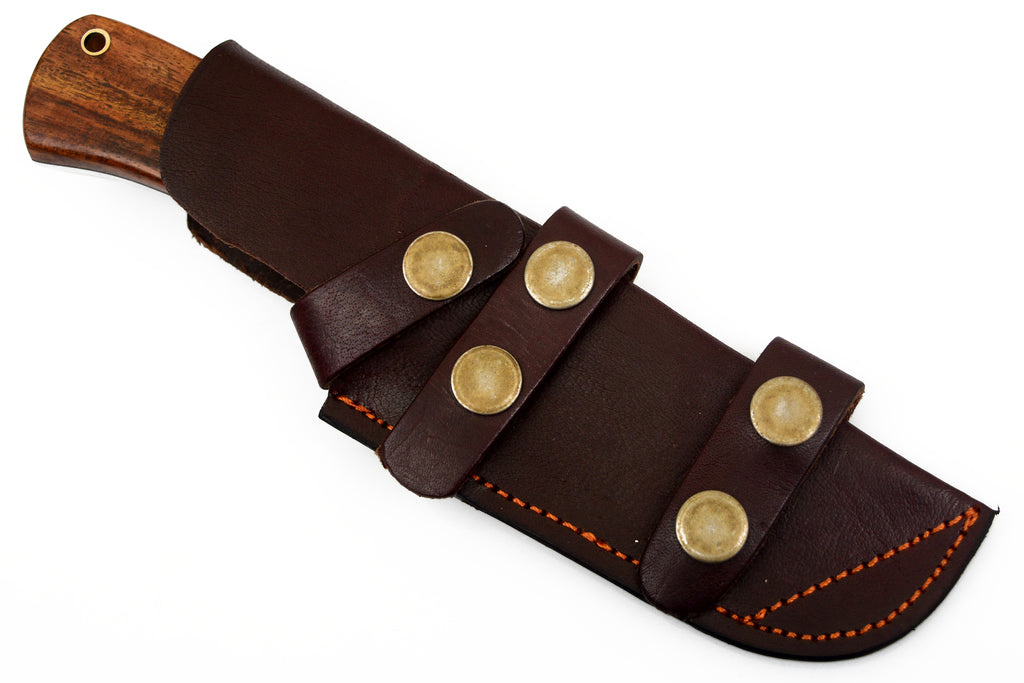8.0 inch Red Deer® Damuscus Hunting Knife W. Leather Case