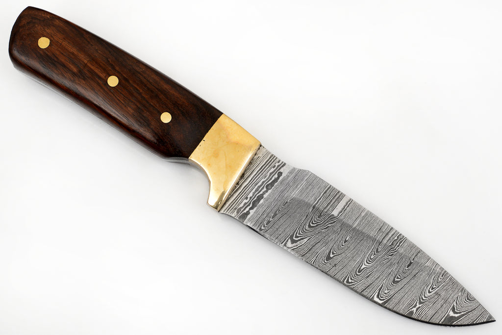 8.0 inch Red Deer® Damuscus Hunting Knife W. Leather Case