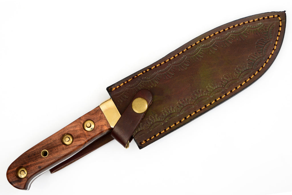 11.5 inch Red Deer® Damuscus Hunting Knife W. Case Stag