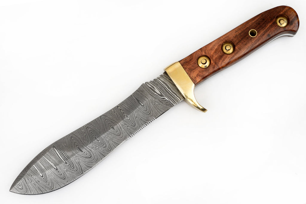 11.5 inch Red Deer® Damuscus Hunting Knife W. Case Stag