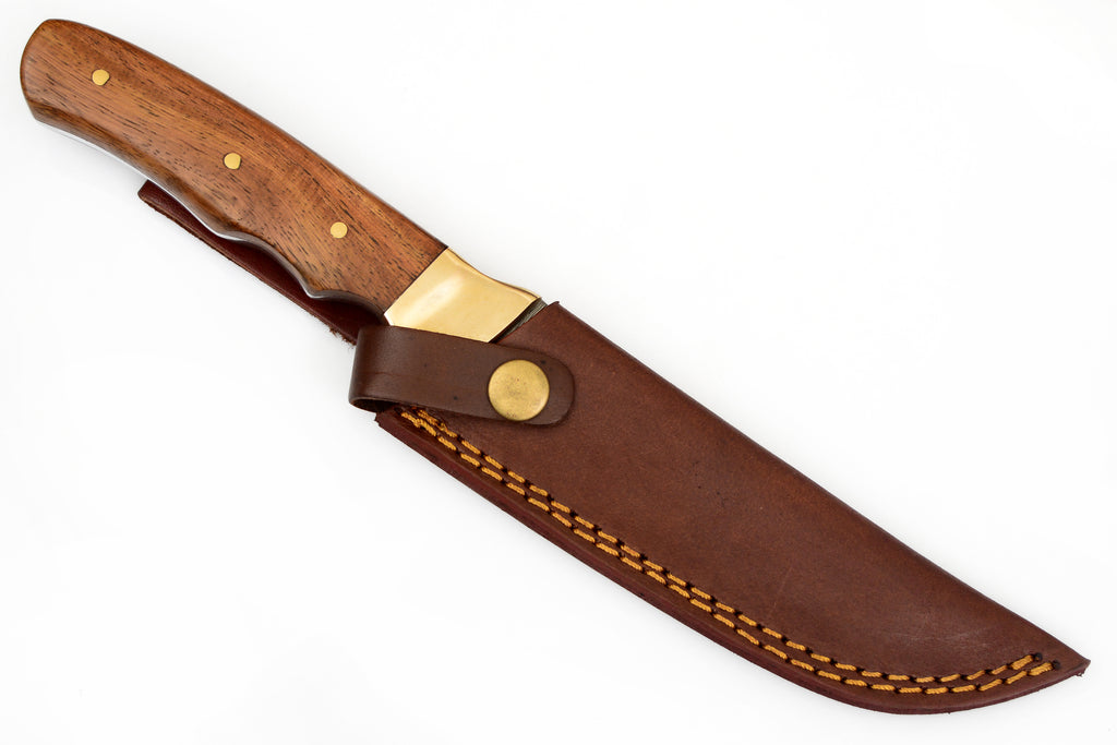 11inch Red Deer® Damuscus Hunting Knife W. Case Stag and Brown handle