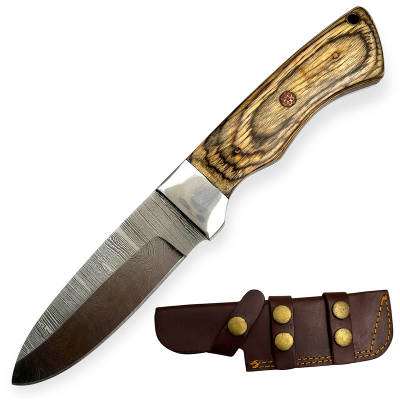 Red Deer® Damuscus Hunting Knife W. Case Real Red Deer®