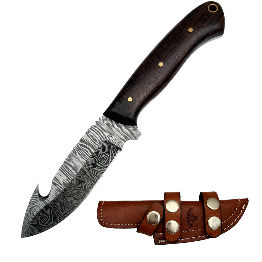 Red Deer® Damascus Gut Hook Skinner