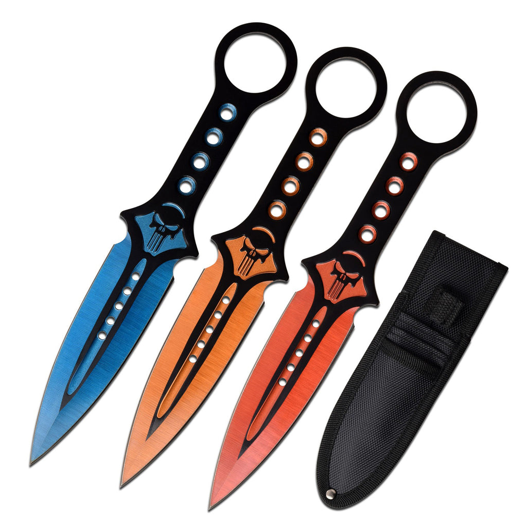 Tiger Usa® 3 Pc Throwing Knives Set  Skull