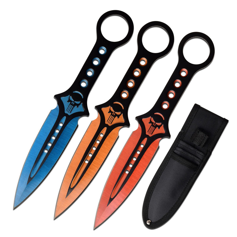 Tiger Usa® 3 Pc Throwing Knives Set  Skull