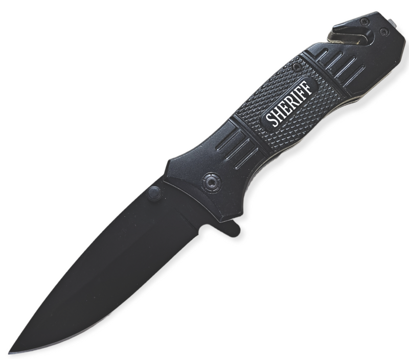 PSO-Sheriff Trigger Action Liner Lock Drop Point Blade Knife