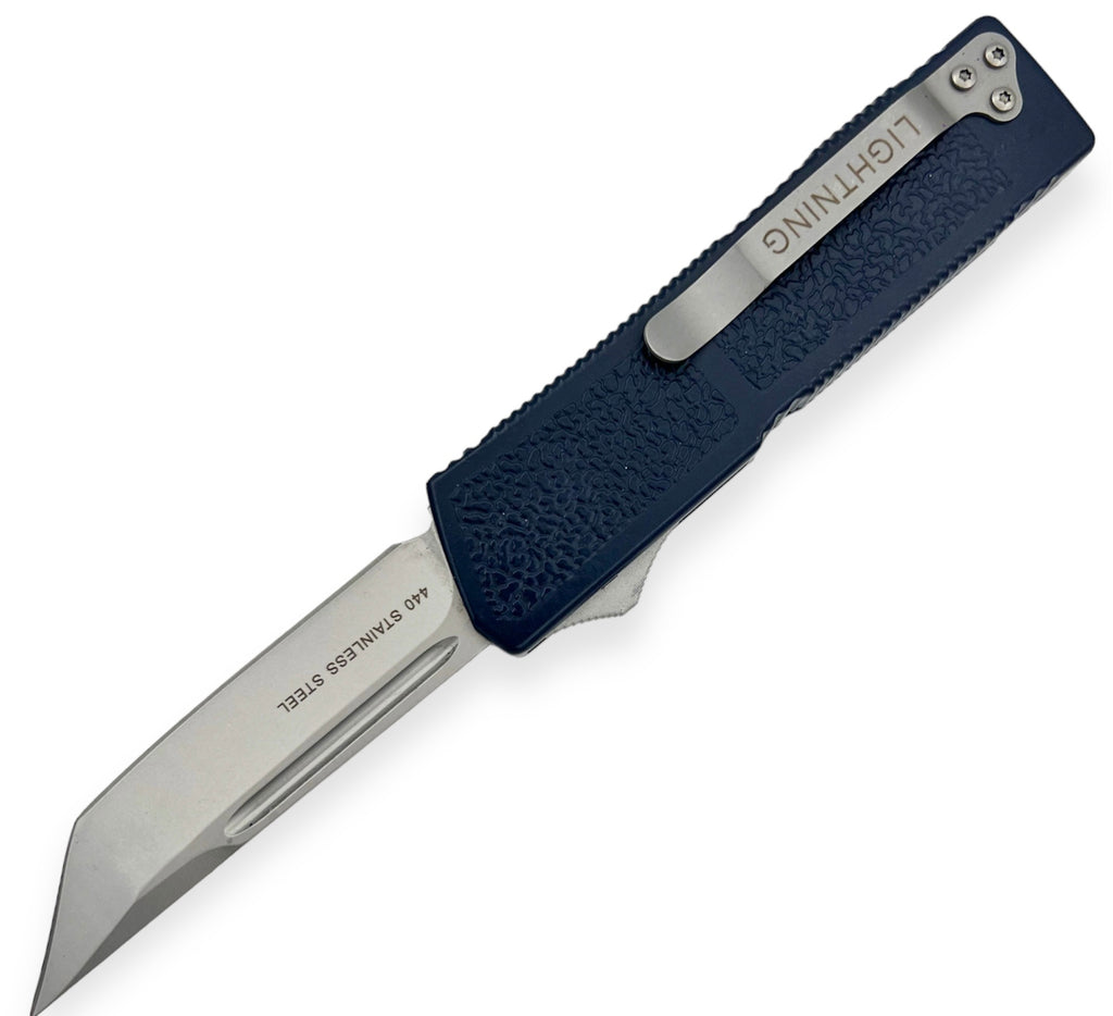 Lighting OTF Knife Blue Tanto Blade