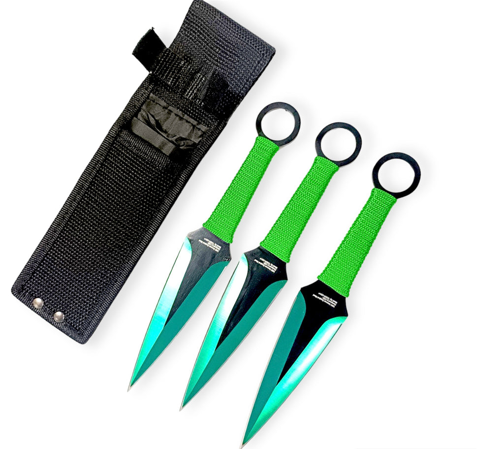 3 PC Throwing knives Green