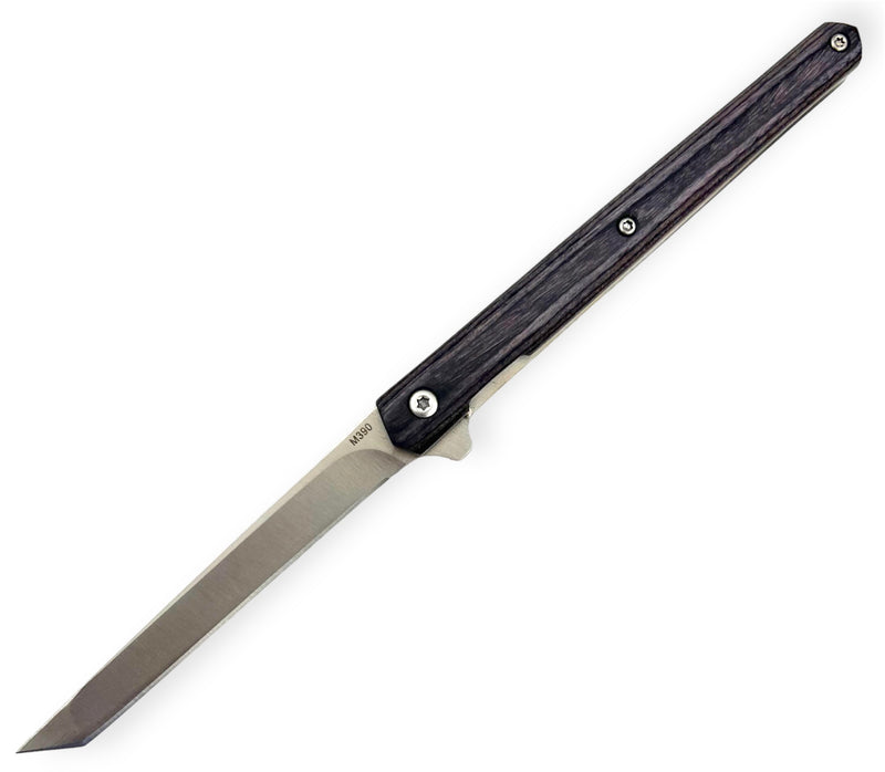 Folding Knife  Blade M-390 Steel Black  Tanto Blade