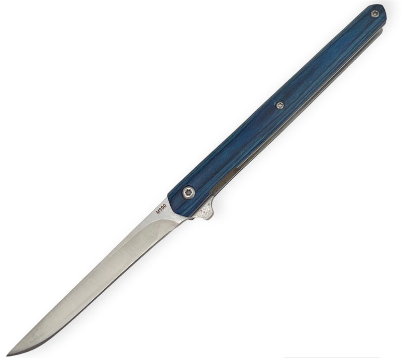 Folding Knife  Blade M-390 Steel Blue  DROP  POINT BLADE