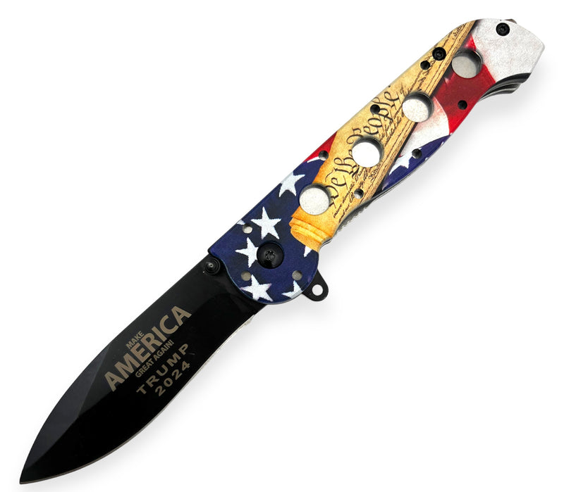 Tiger Usa® Spring Assisted Knife  AMERICAN FLAG Trump 2024