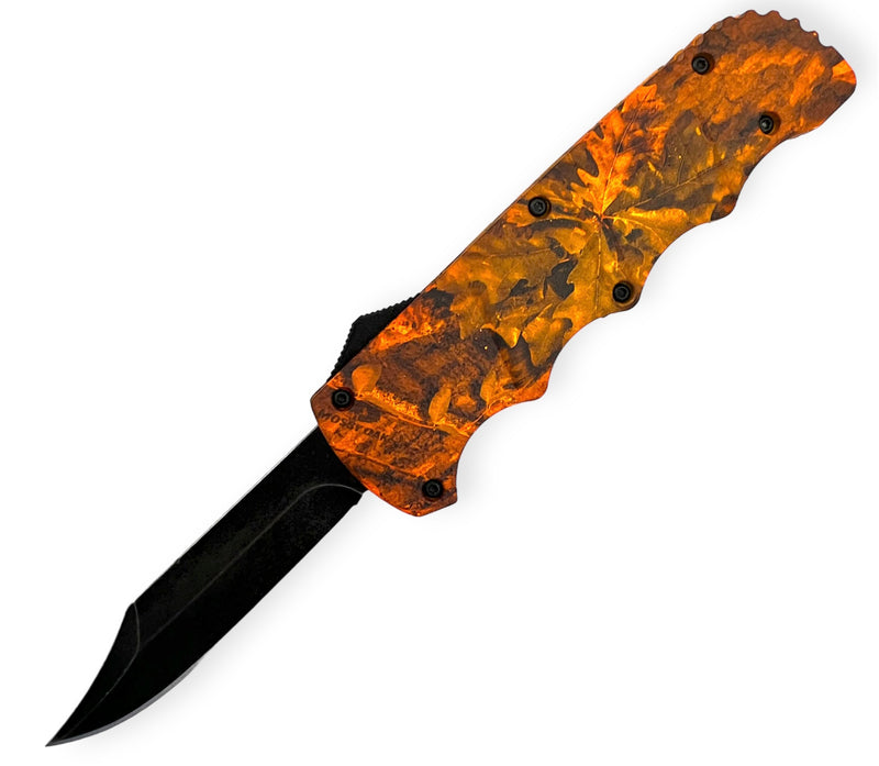 OTF Knife Drop Point Camo Orange  D2