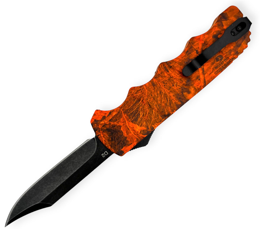 OTF Knife Drop Point Camo Orange  D2