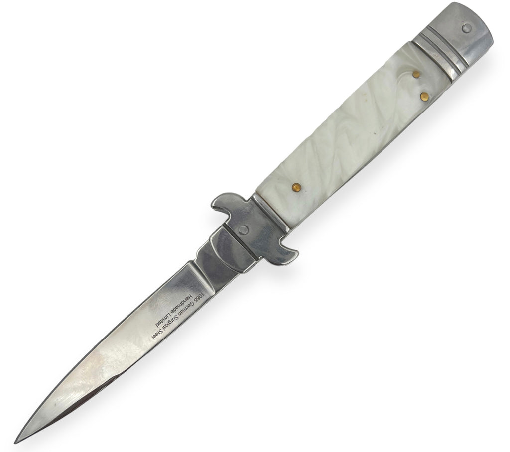 Folding Knife White Pearl Handle