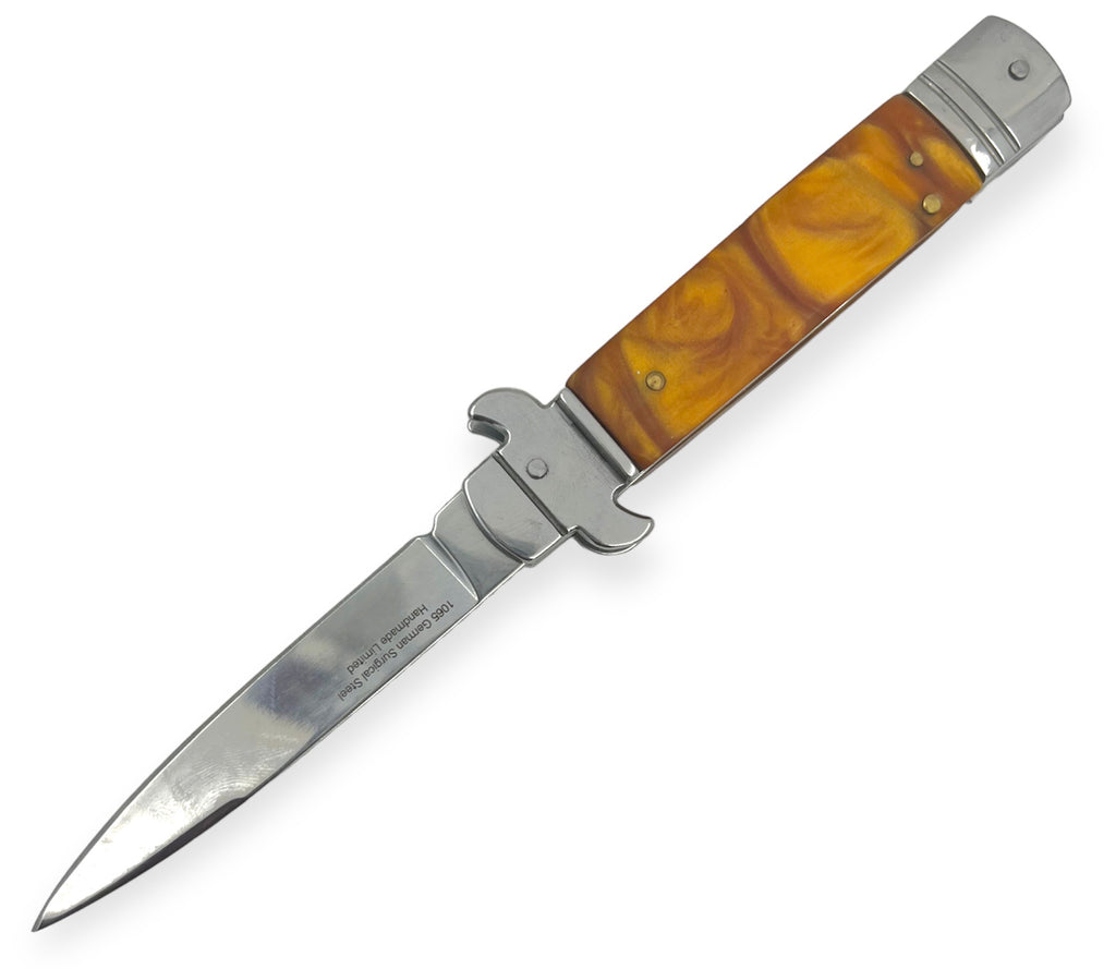 Folding Knife YELLOW Pearl Handle