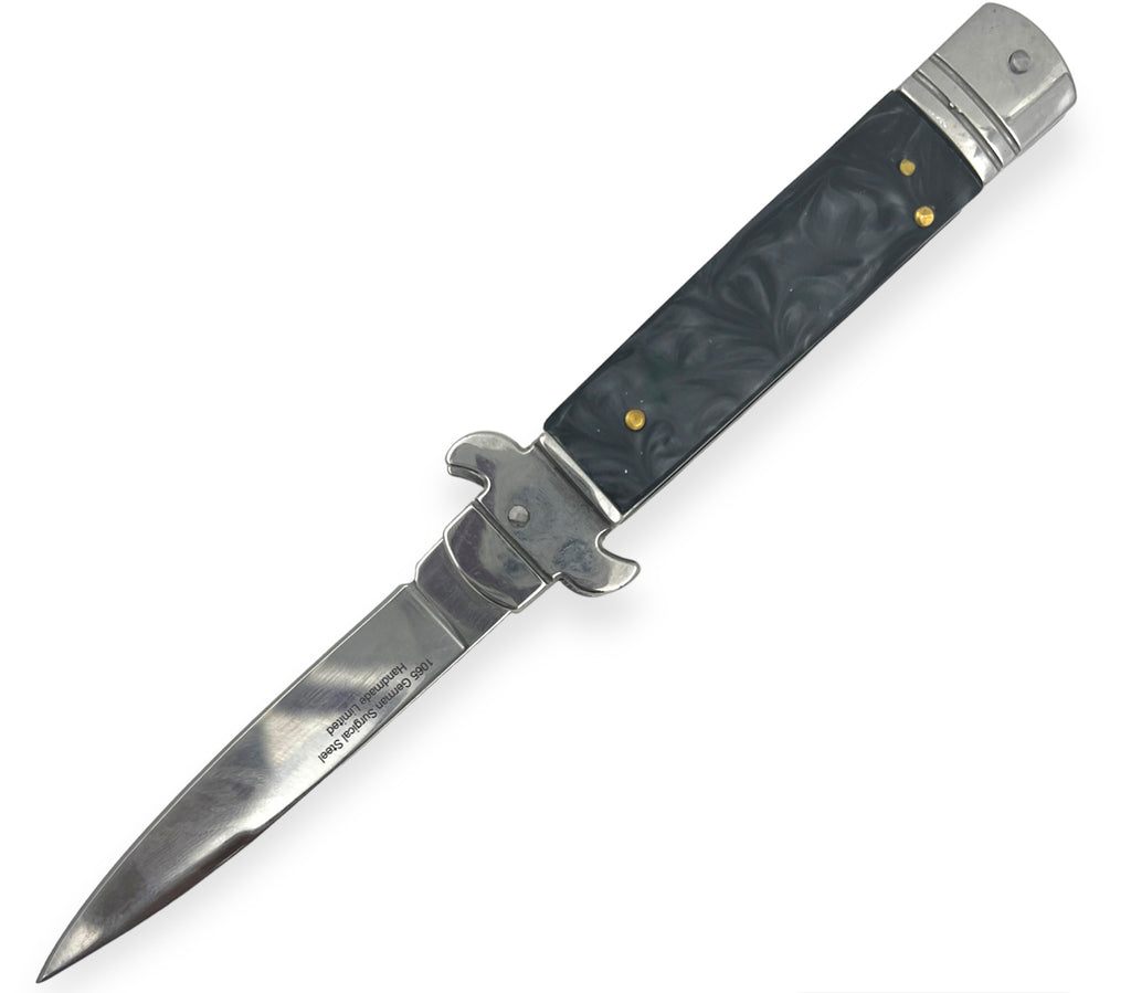 Folding Knife BLACK Pearl Handle