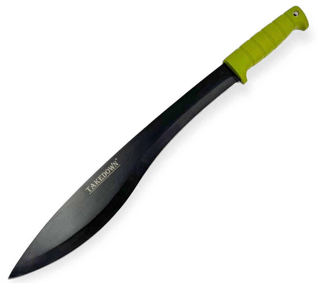 21 Inch Takedown® Undead Slayer Colima Machete 5.5mm Thick Blade Green  Handle