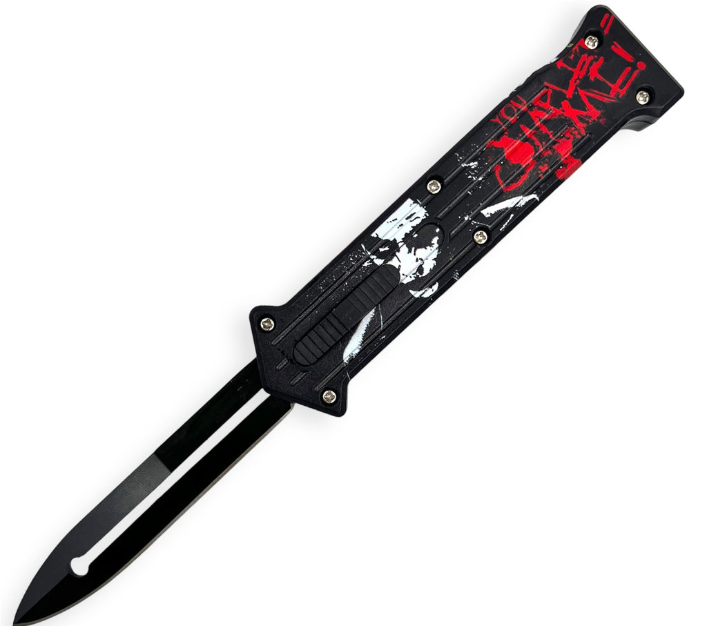 Clown OTF knife  ABS unbreakable plastic Handle (you complete me )