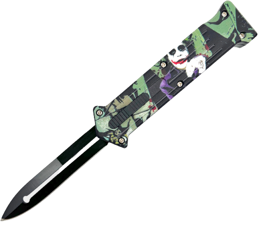 Clown OTF knife  ABS unbreakable plastic Handle (Green Clown )