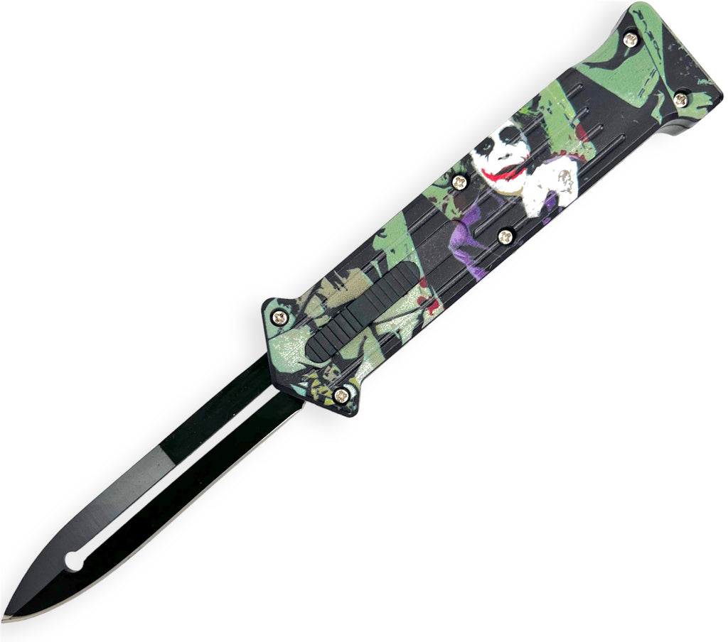Clown OTF knife  ABS unbreakable plastic Handle (Green Clown )