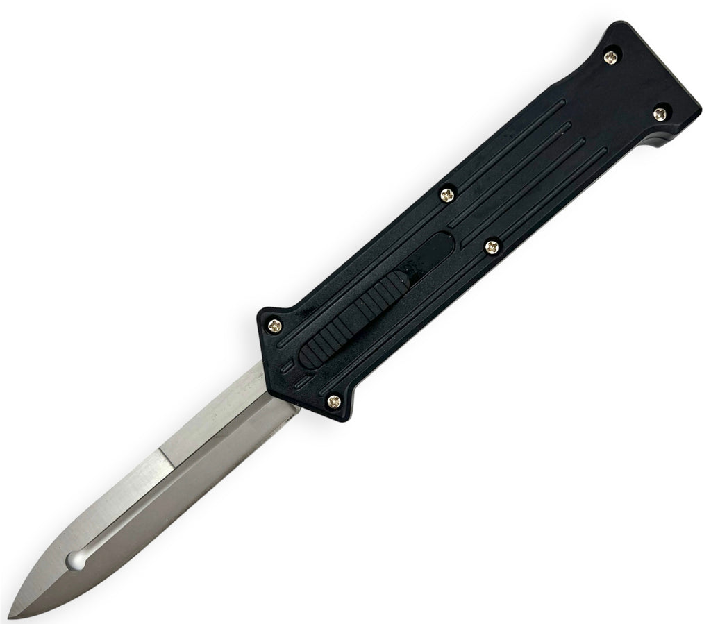 Clown OTF knife  ABS unbreakable plastic Handle (Black)silver Blade