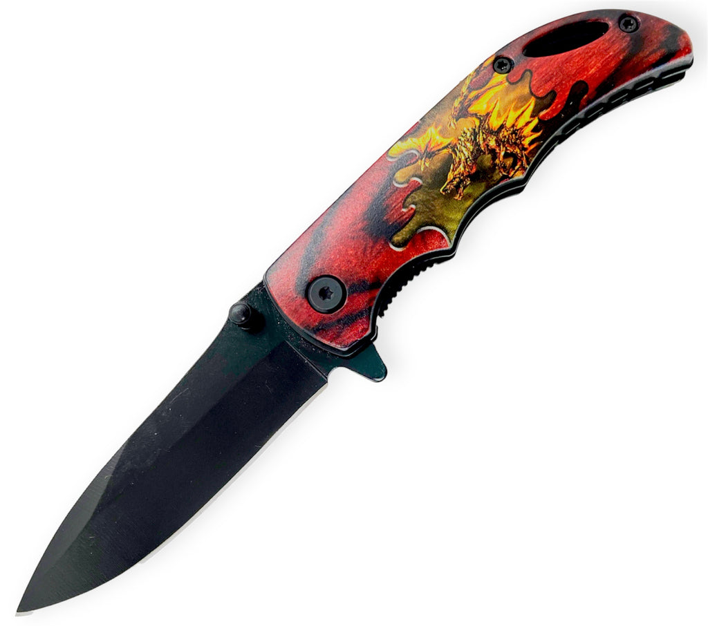 Dragon Tiger-USA Spring Assisted Drop Point