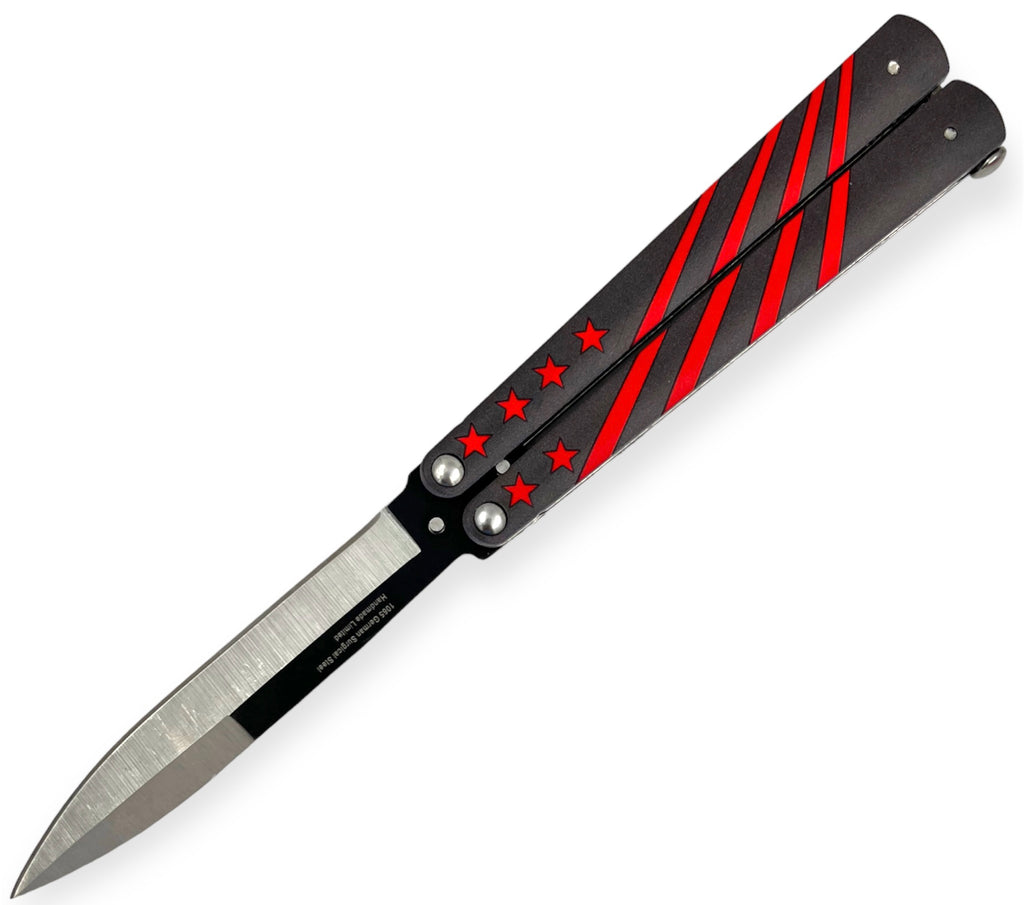 Heavy Duty  Butterfly Knife RED Line (STARS)