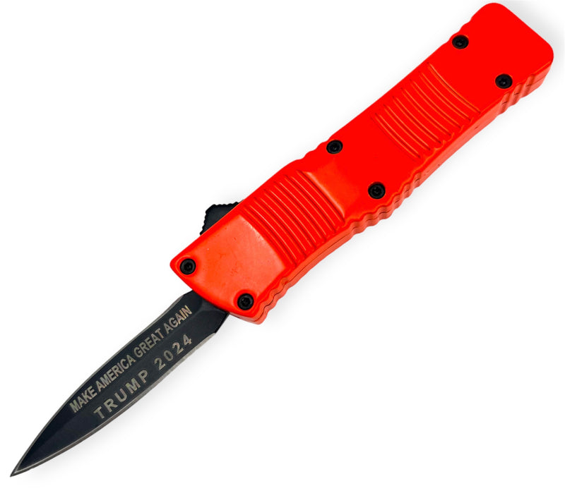 5.0 INC Automatic Knife Drop Point  - ORANGE (OTF) Trump 2024