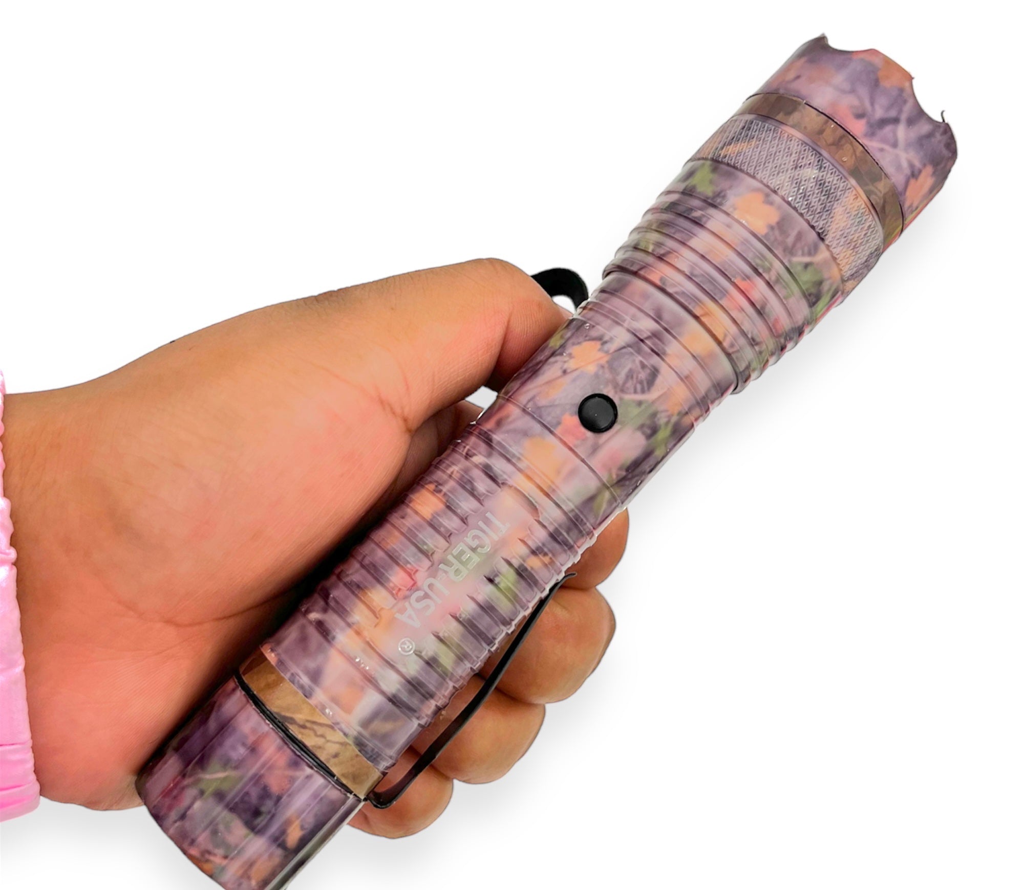 camouflage rechargeable flashlight Tiger-USA Xtreme® 100 Mill V Stun Gun Flashlight (CAMO) – Panther Wholesale