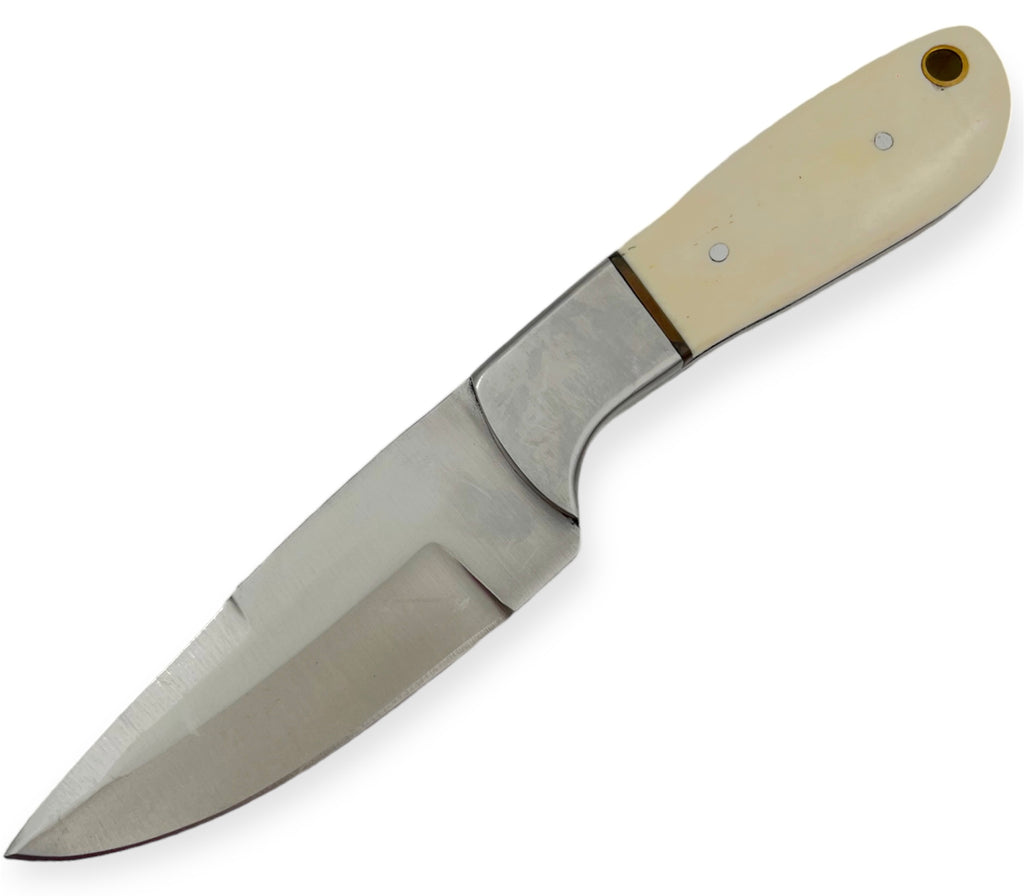 7.0 inch Hunting Knife Set W. Leather Case BONE