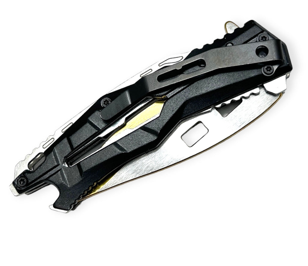 Tiger Usa® Spring Assisted Knife -Gold Knife