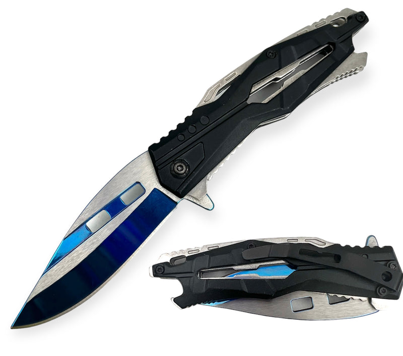 Tiger Usa® Spring Assisted Knife -Blue knife