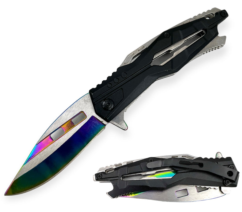 Tiger Usa® Spring Assisted Knife -Rainbow