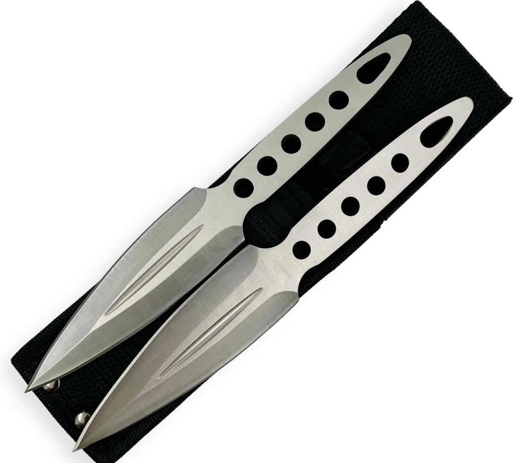 Tiger Usa® 2PC Steel Silver Throwing Knife Set