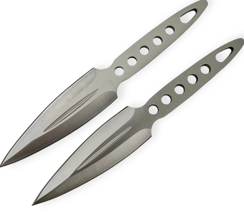 Tiger Usa® 2PC Steel Silver Throwing Knife Set