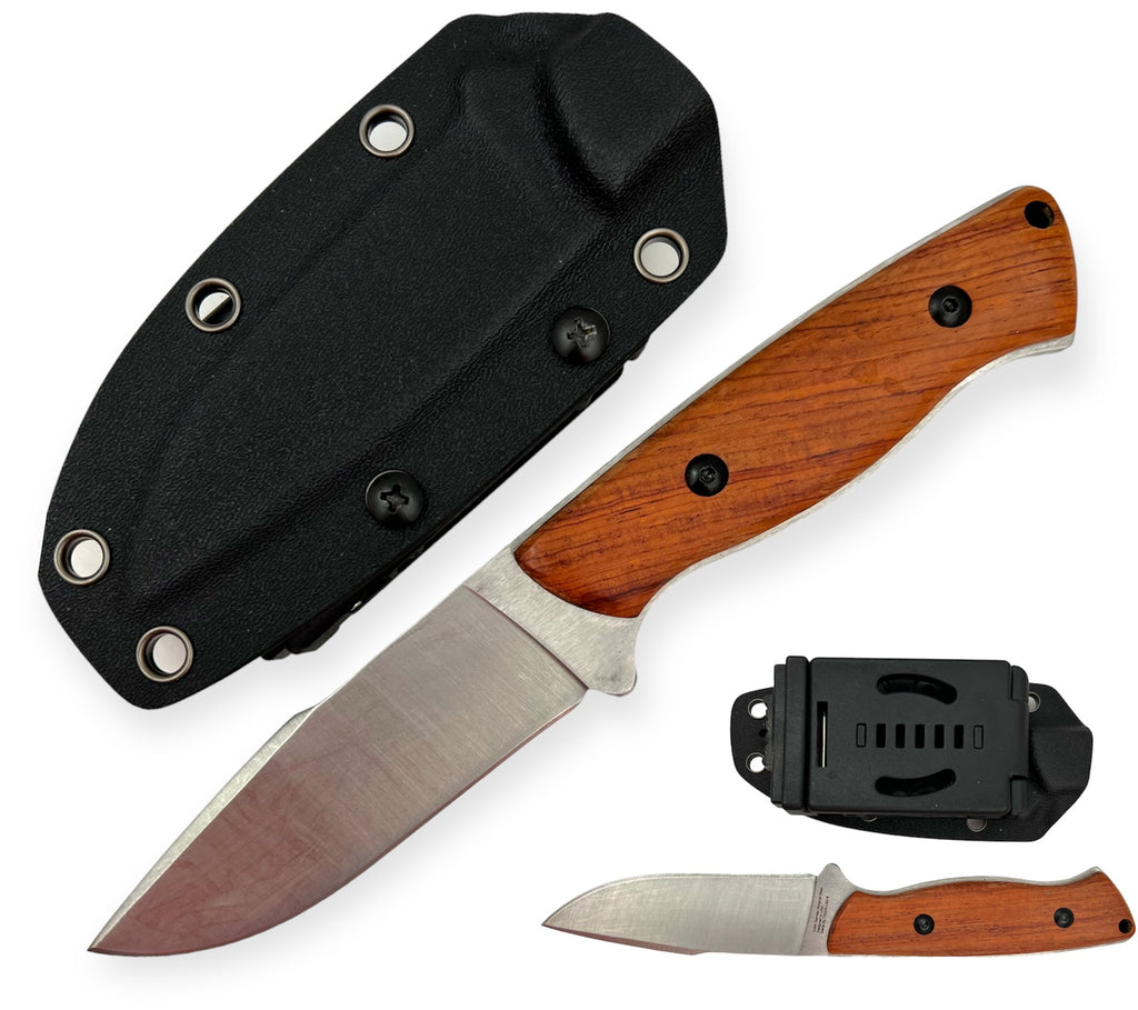 Tiger-USA® Drop Point Wood Handle W Kydex Sheath