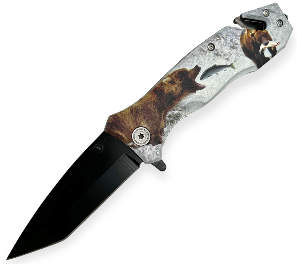 Tiger-USA Spring Assisted Knife Tanto Blade (BEAR)