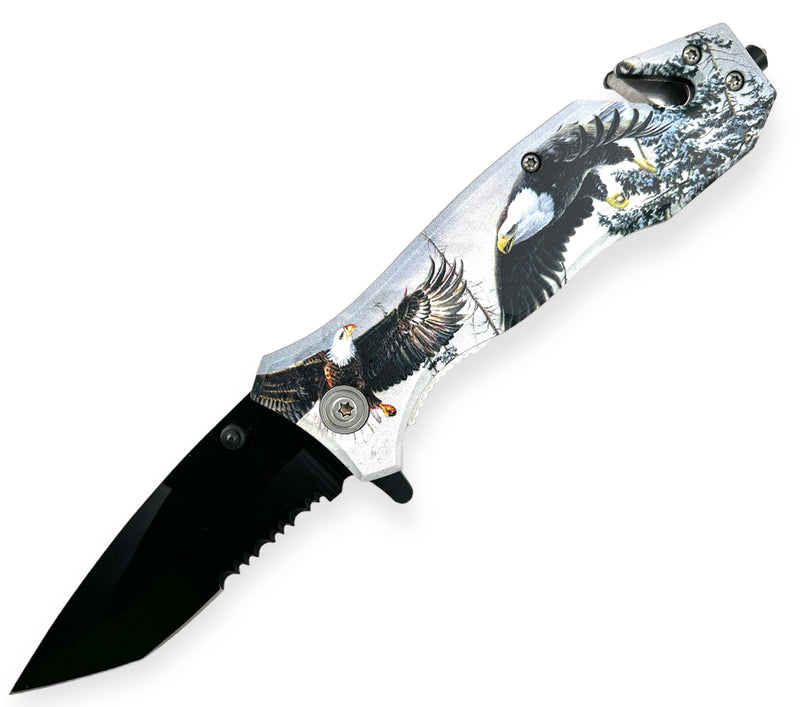 Folding Knife W. Clip All Black EAGLE