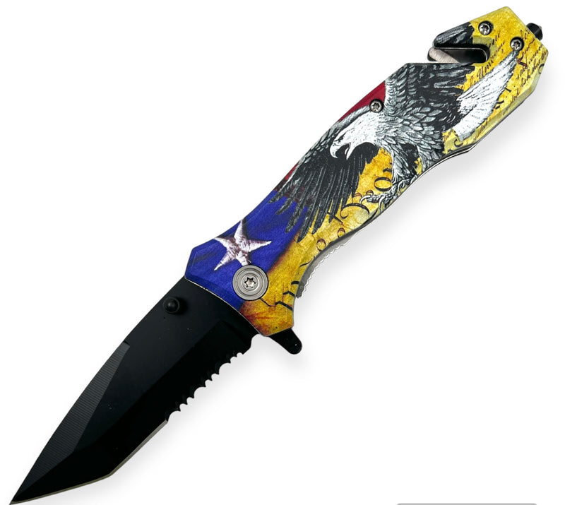 Folding Knife W. Clip  FLAG EAGLE