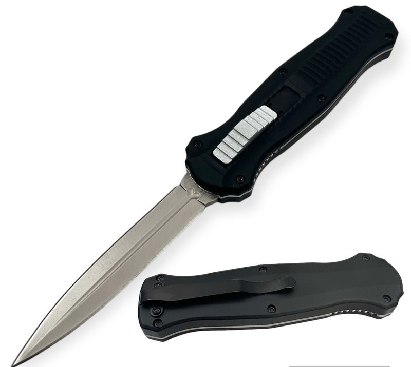 OTF Knife Double Side Blade Silver