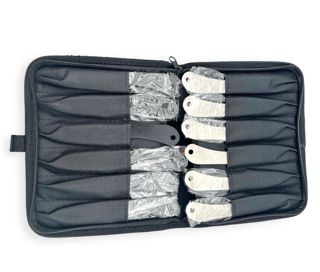6.5 Inch 12 Piece Black and Silver Throwing Knife Set