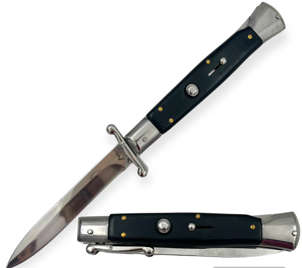 Swing Guard  Automatic Italiano Style  Knife  (Wood Black )