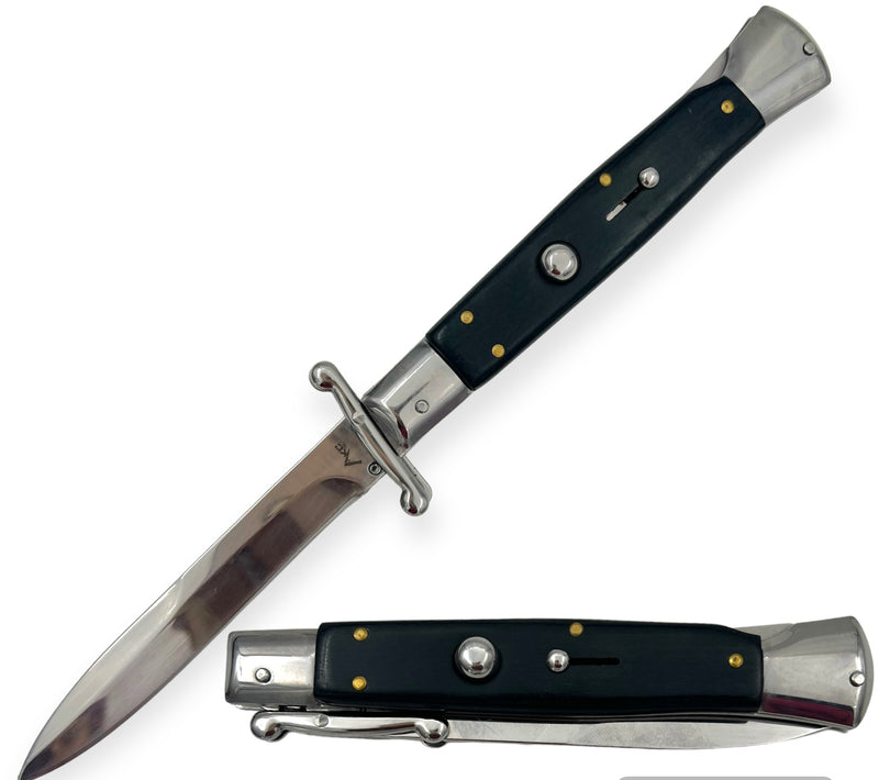 Swing Guard  Automatic Italiano Style  Knife  (Wood Black )