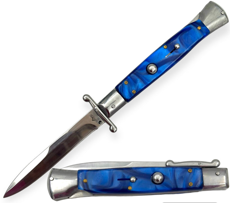 Swing Guard  Automatic Italiano Knife  (Blue )