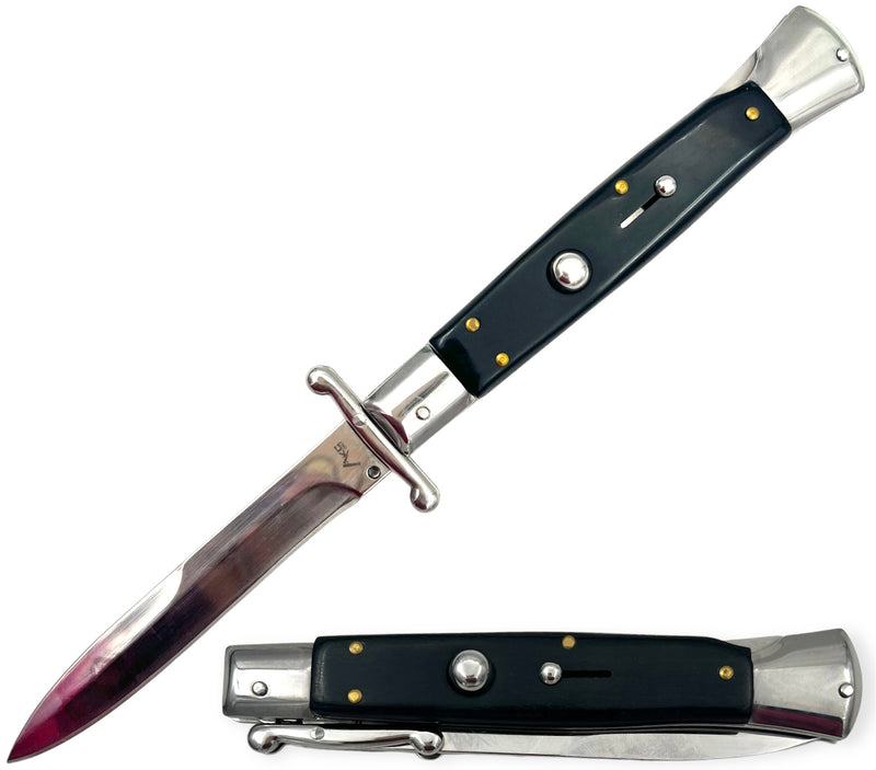 Swing Guard  Automatic Italiano Knife  (Pearl Black )