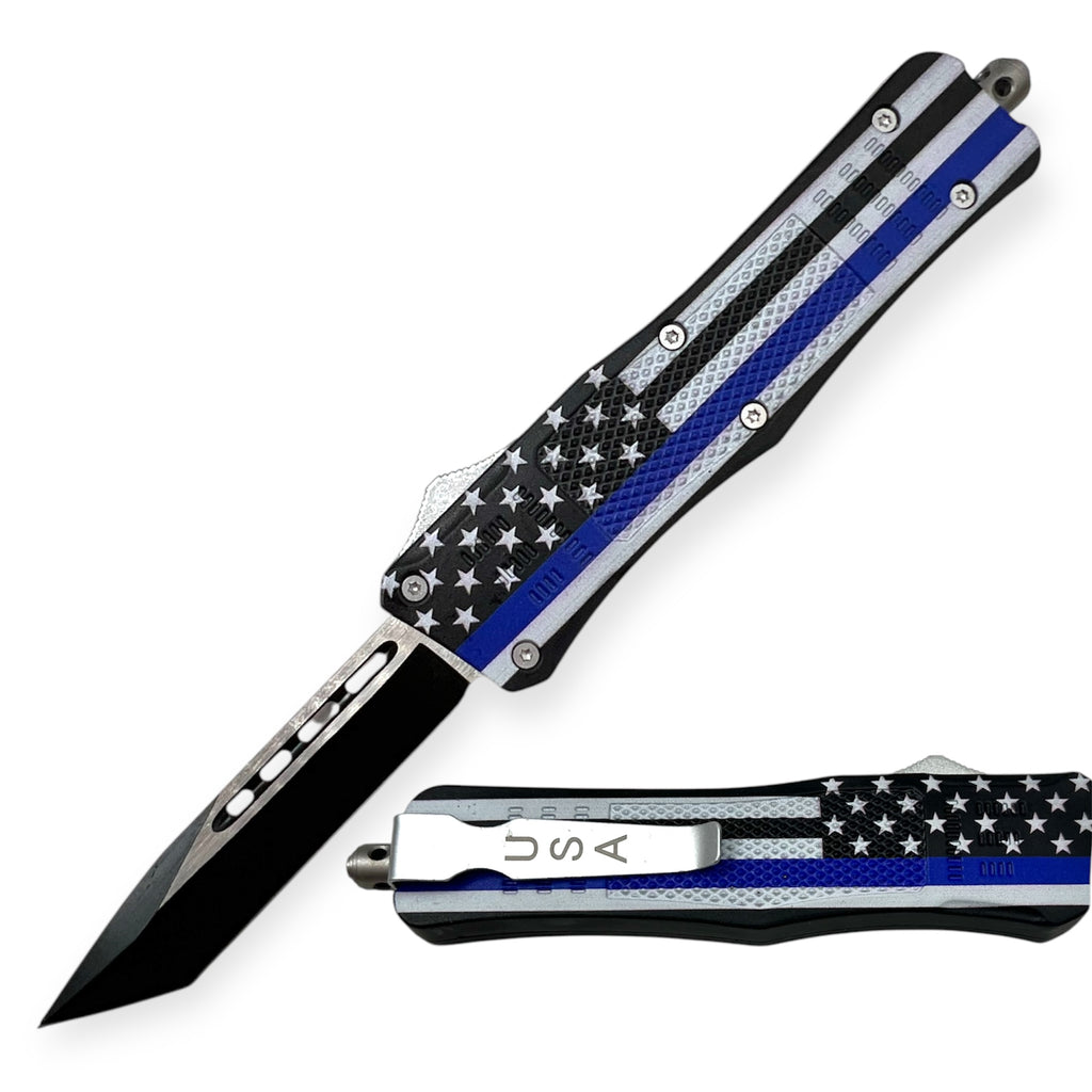 OTF Automatic Knife Blue Line American Flag