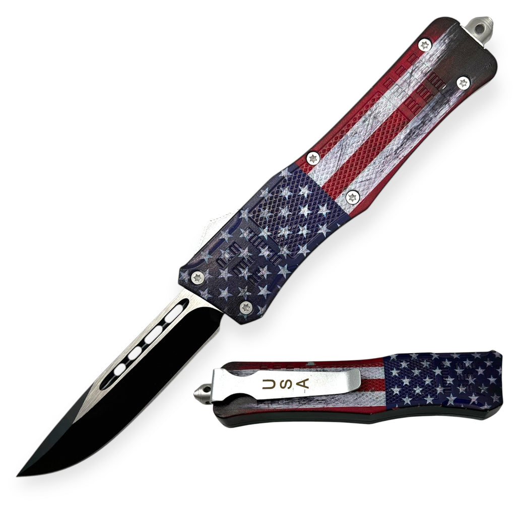 OTF Automatic Knife American Flag