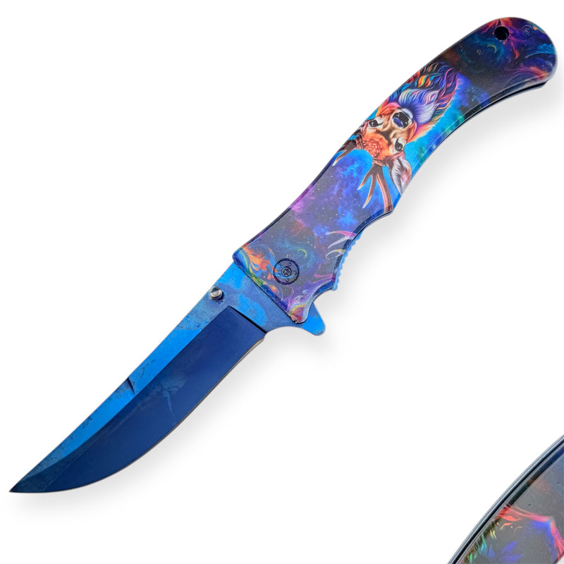 Tiger Usa® XL Heavy Duty Knife With Clip Mystic Deer